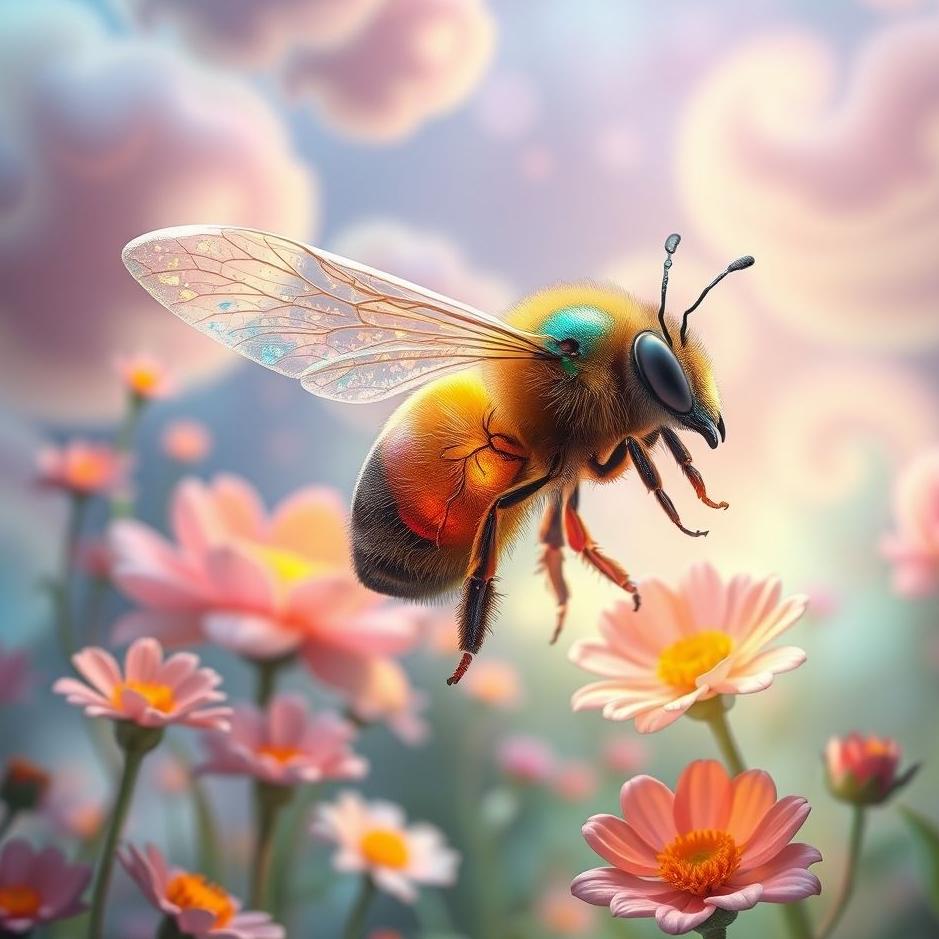 Dream : Colorful bee in a dream