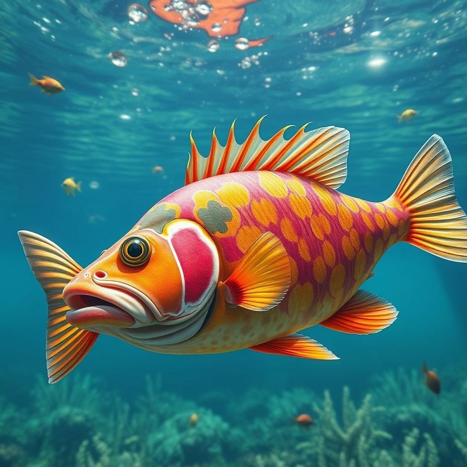 Dream : Colorful big fish in a dream