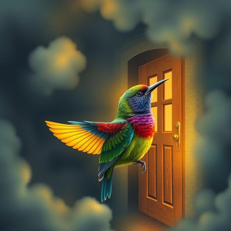 Dream : Colorful bird entering the house in a dream