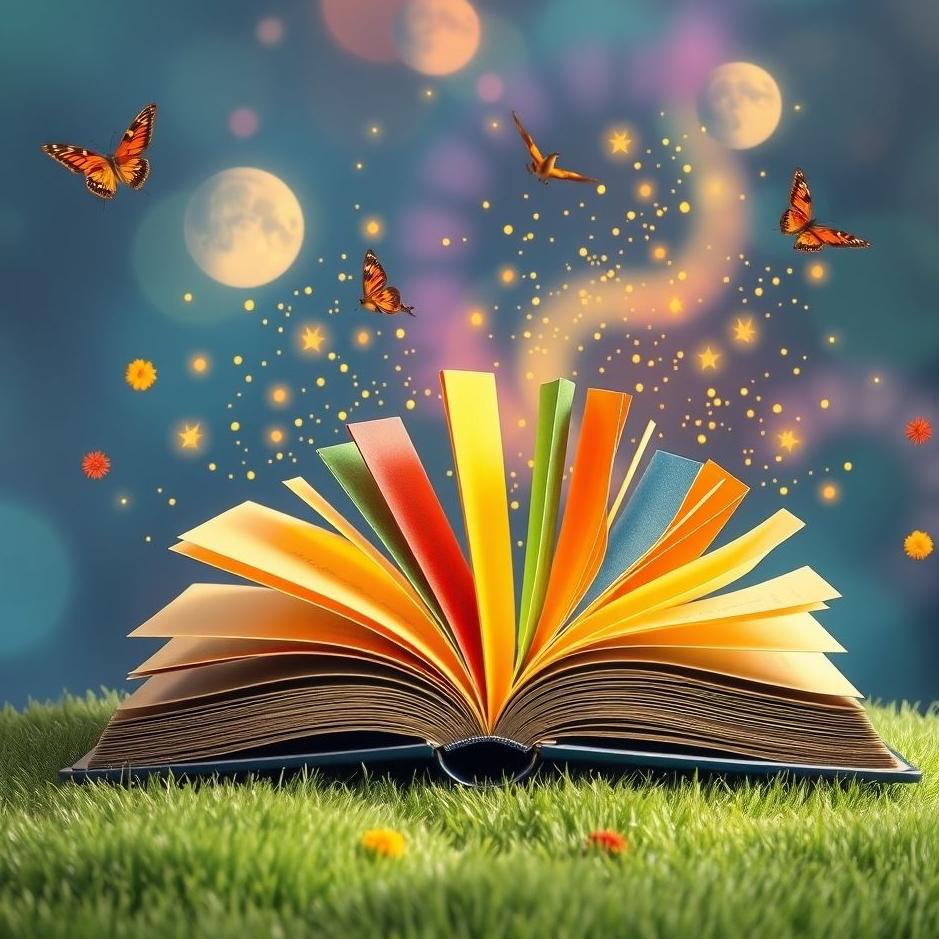 Dream : Colorful books in a dream