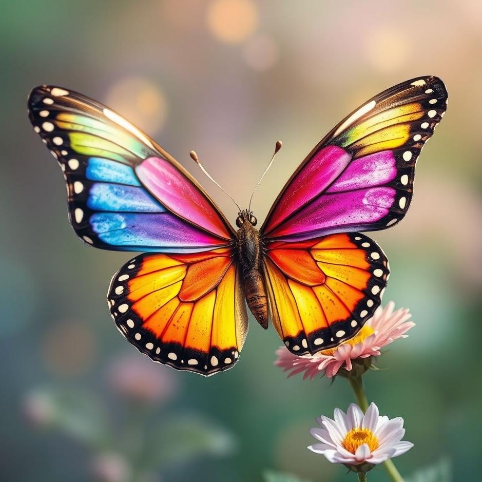 Dream : Colorful butterfly in a dream