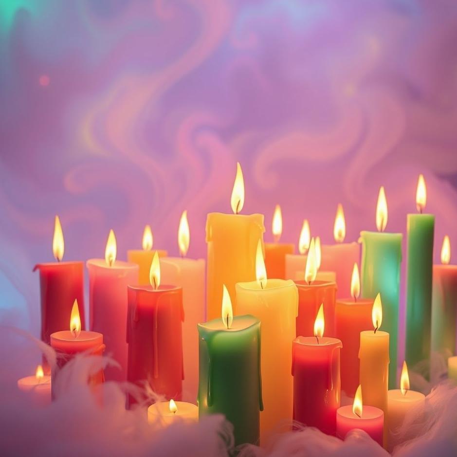 Dream : Colorful candles in a dream
