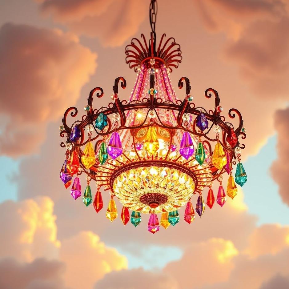 Dream : Colorful chandelier in a dream