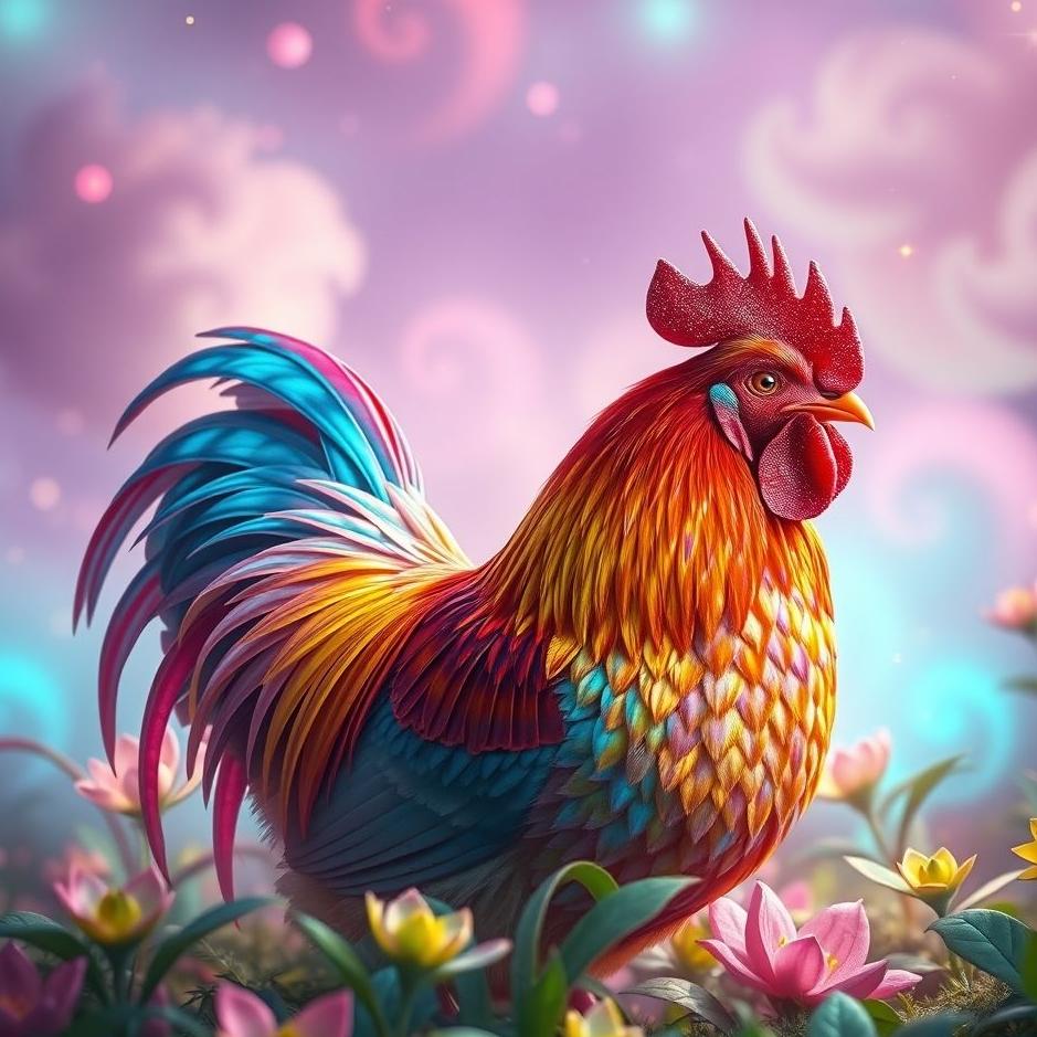 Dream : Colorful chicken in a dream