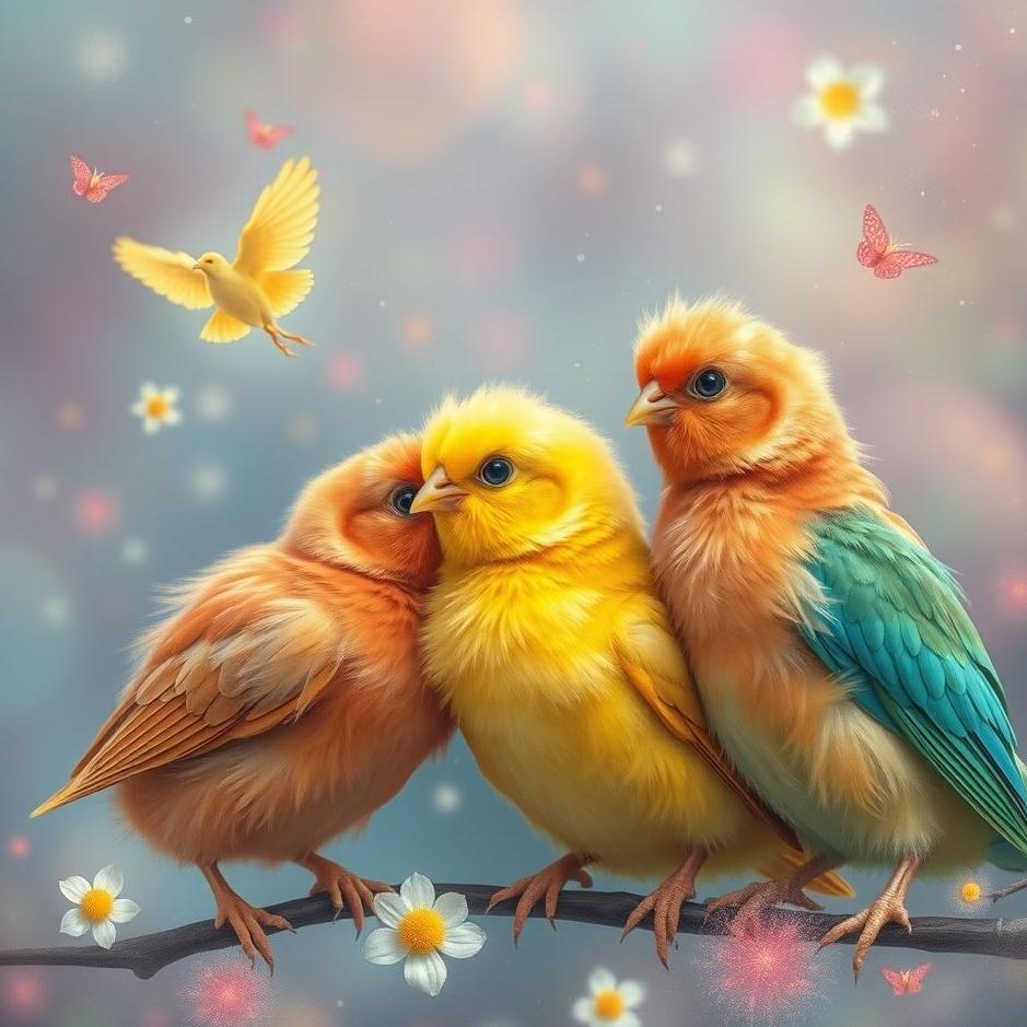 Dream : Colorful chicks in a dream