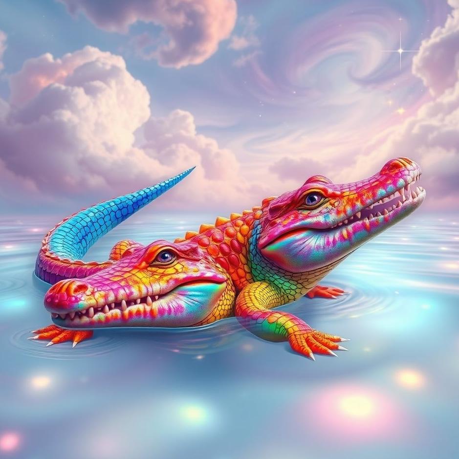 Dream : Colorful crocodile in a dream