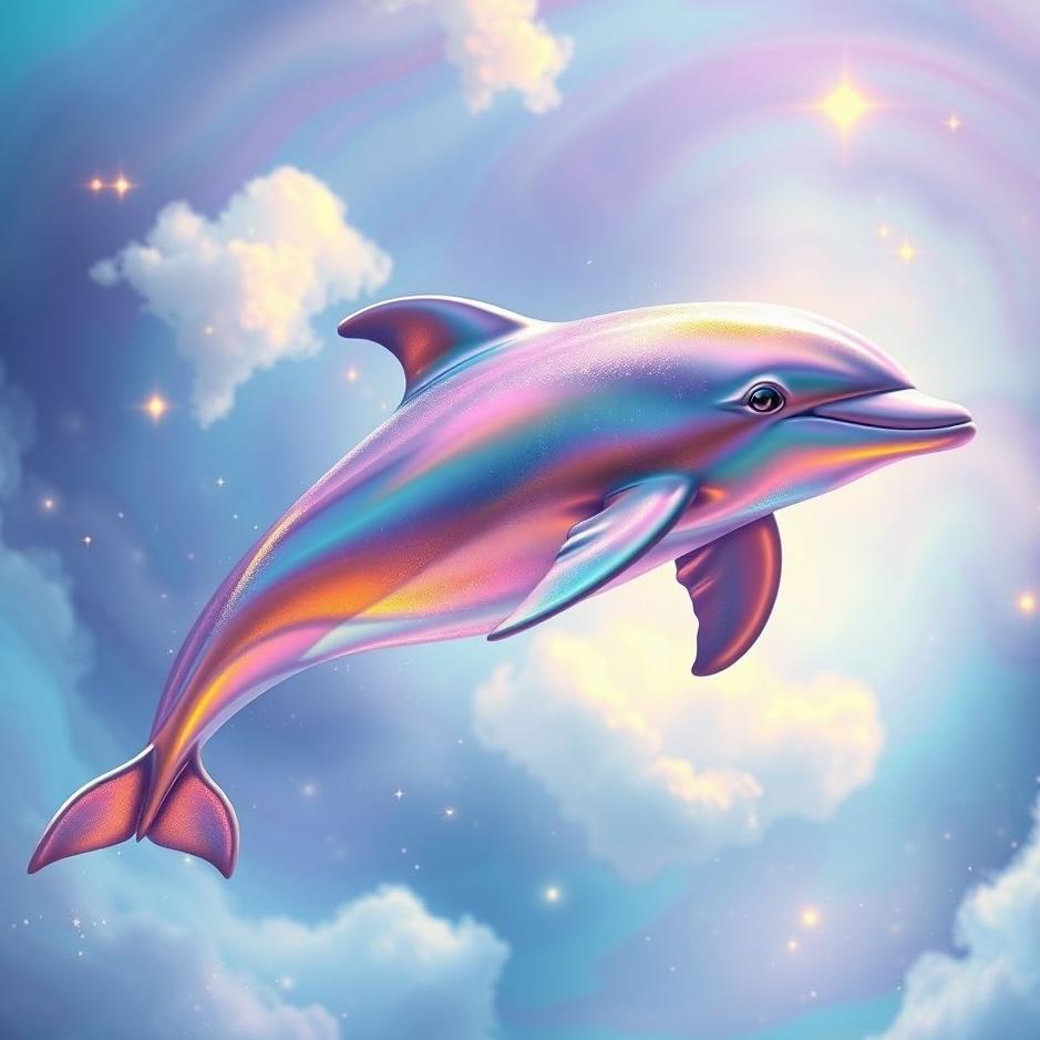 Dream : Colorful dolphin in a dream