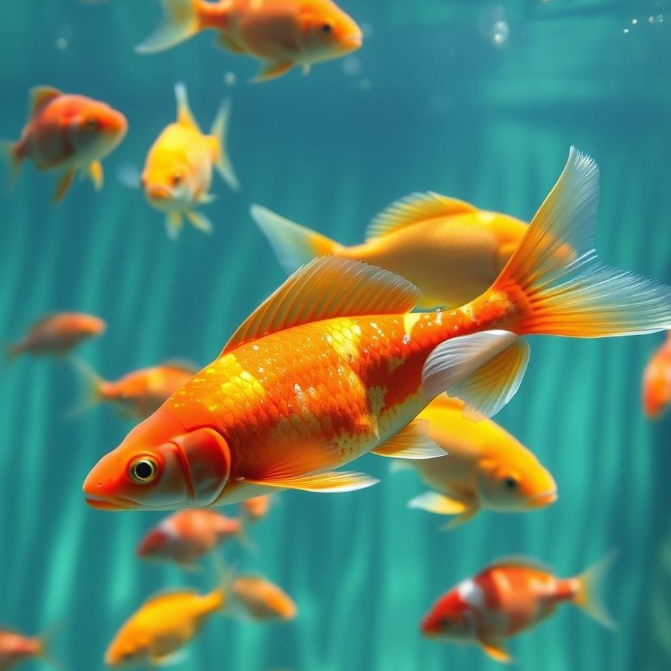 Dream : Colorful fish in a pool in a dream