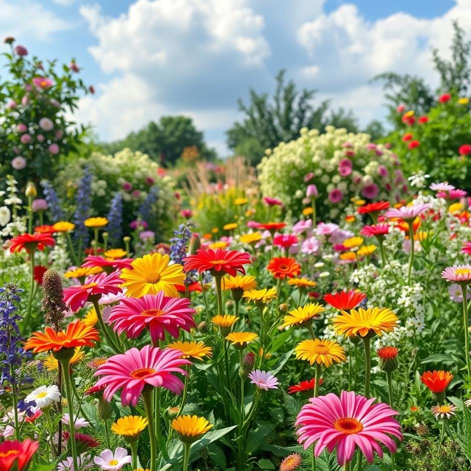 Dream : Colorful flower garden in a dream