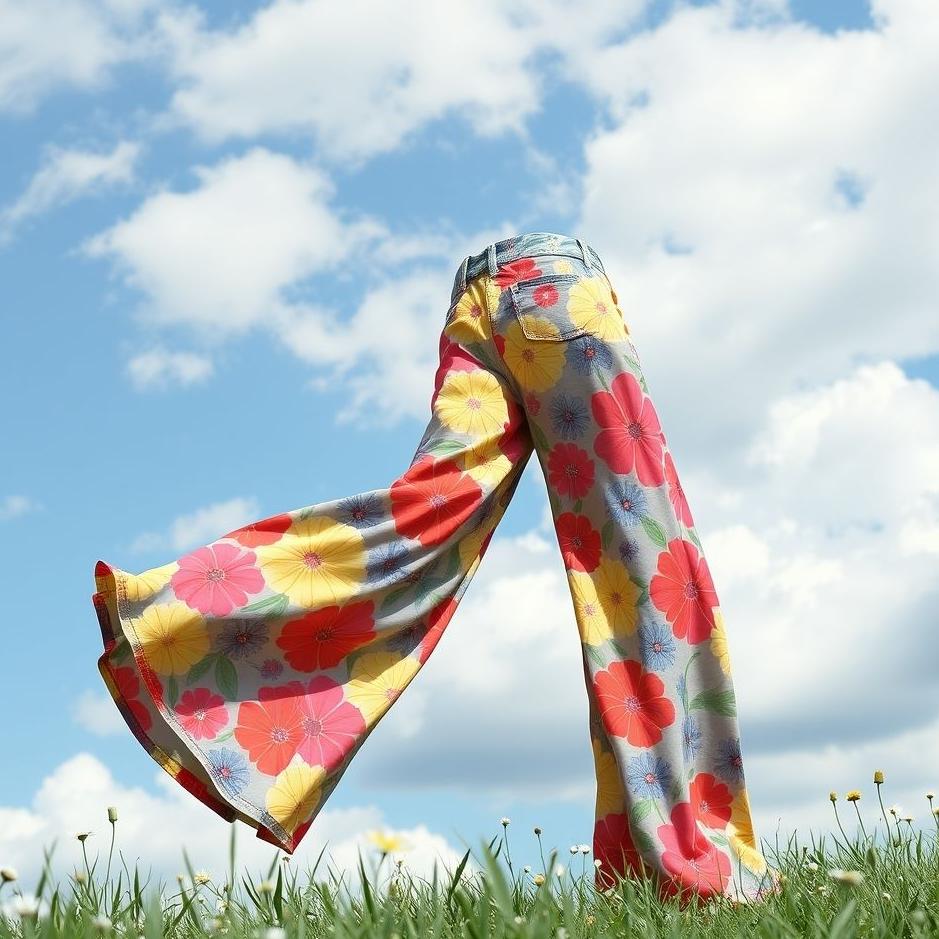 Dream : Colorful flowered pants in a dream