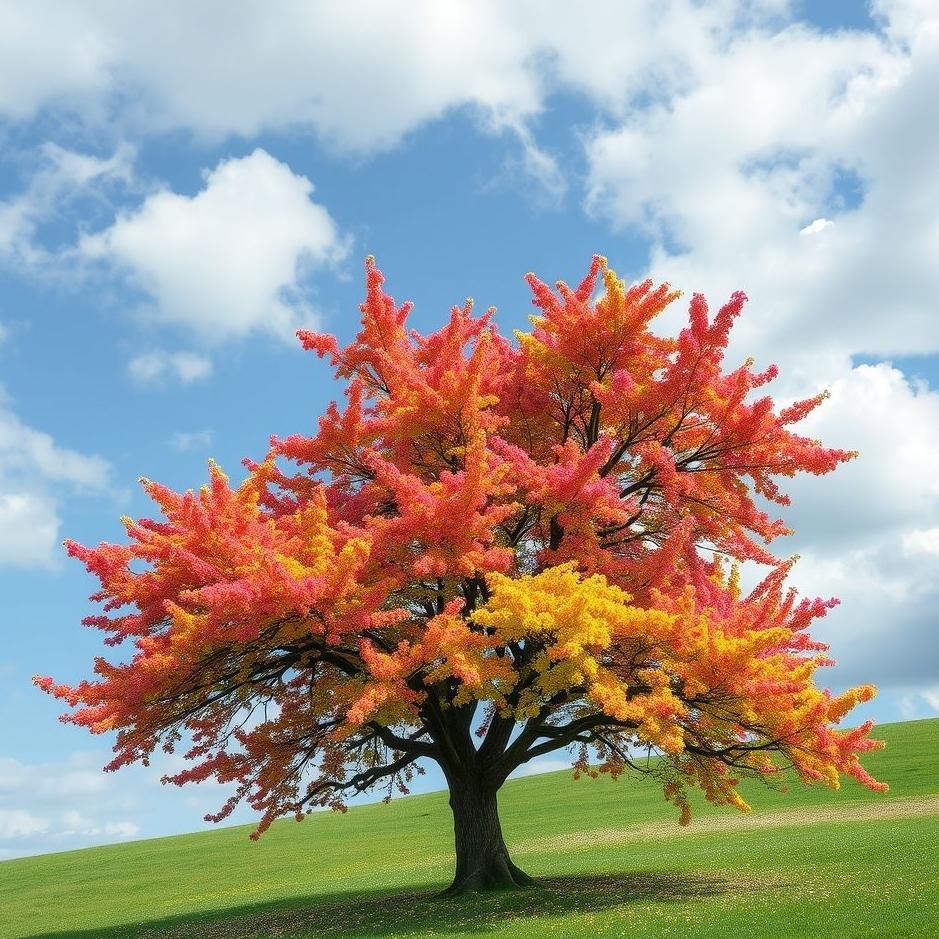 Dream : Colorful flowered tree in a dream