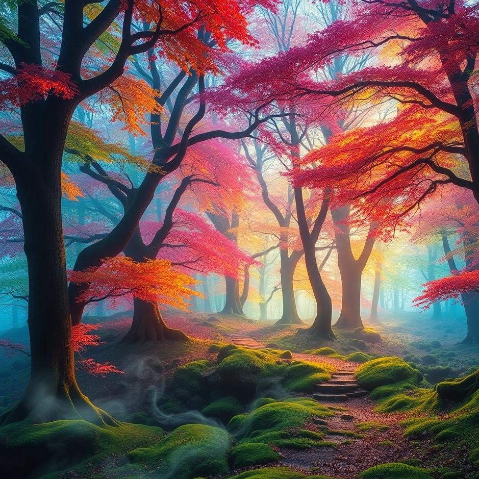 Dream : Colorful forest in a dream