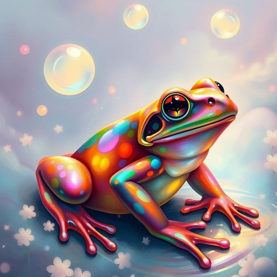 Dream : Colorful frog in a dream