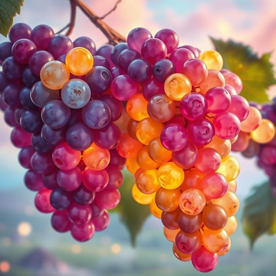 Dream : Colorful grapes in a dream