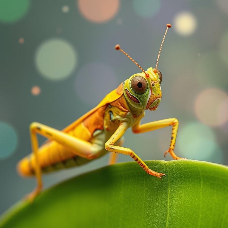 Dream : Colorful grasshopper in a dream