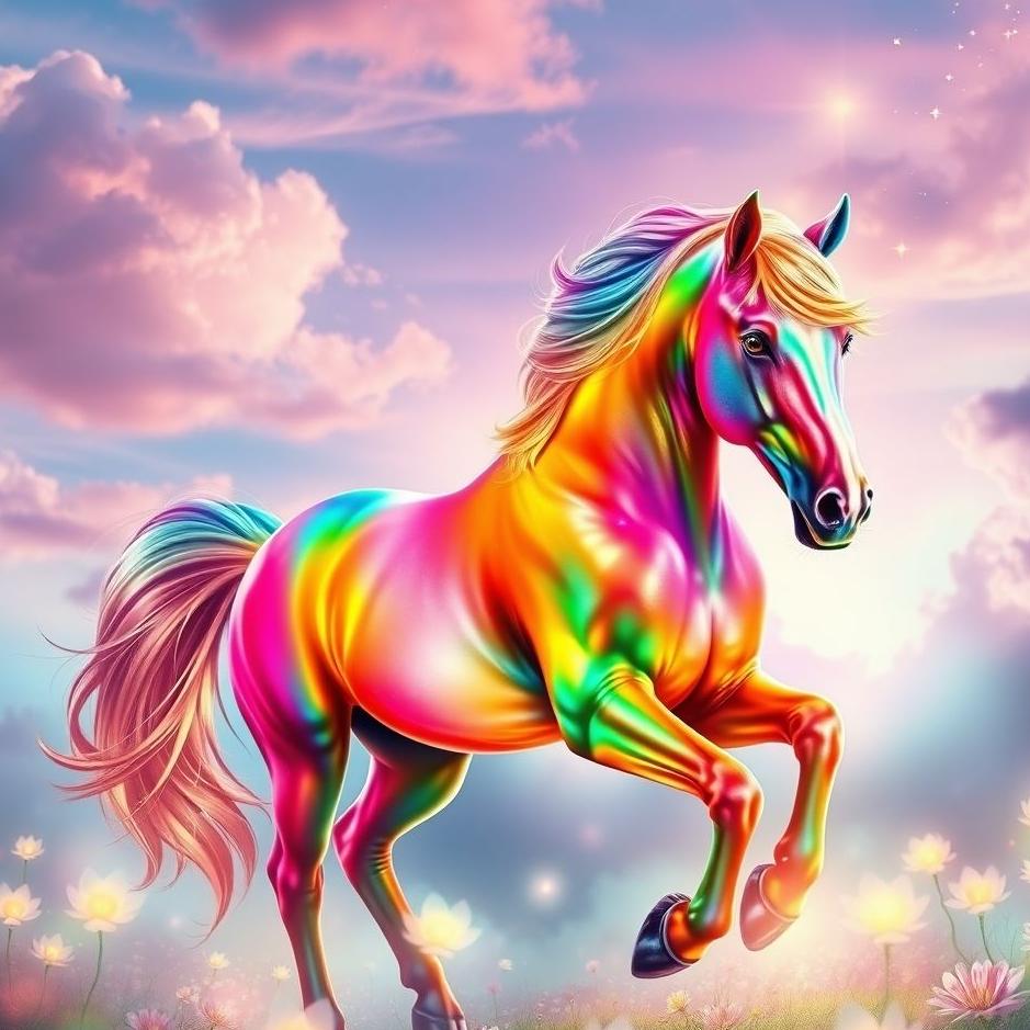 Dream : Colorful horse in a dream