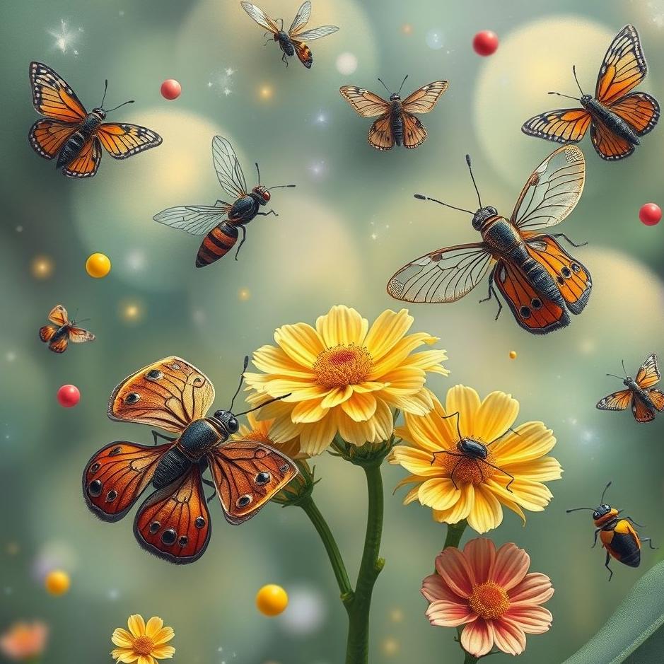 Dream : Colorful insects in a dream