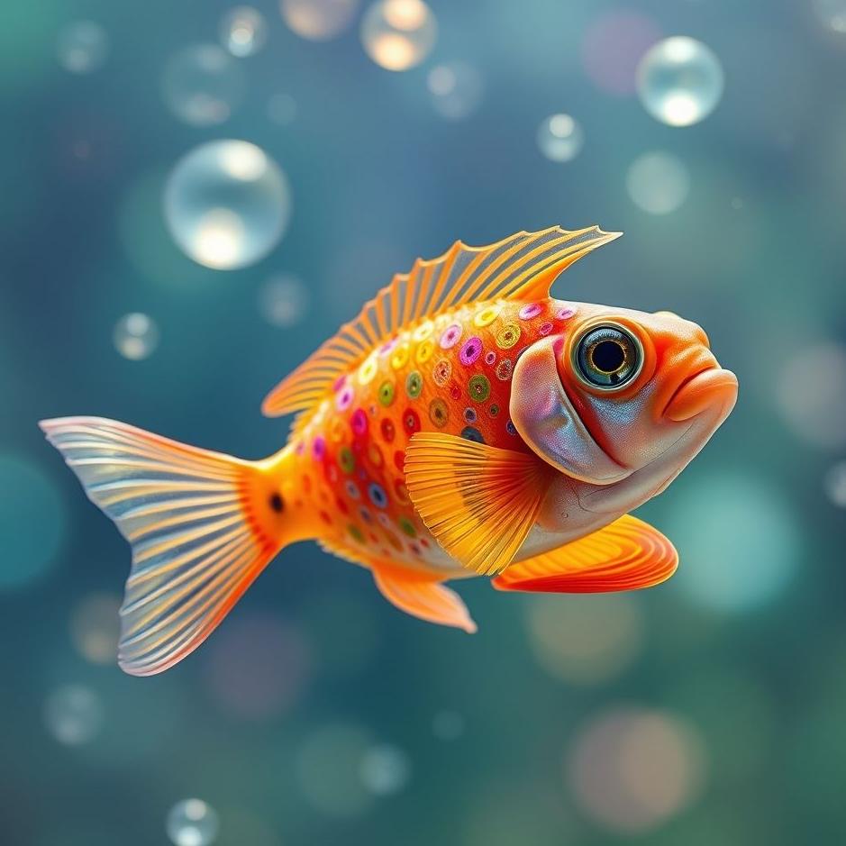 Dream : Colorful little fish in a dream