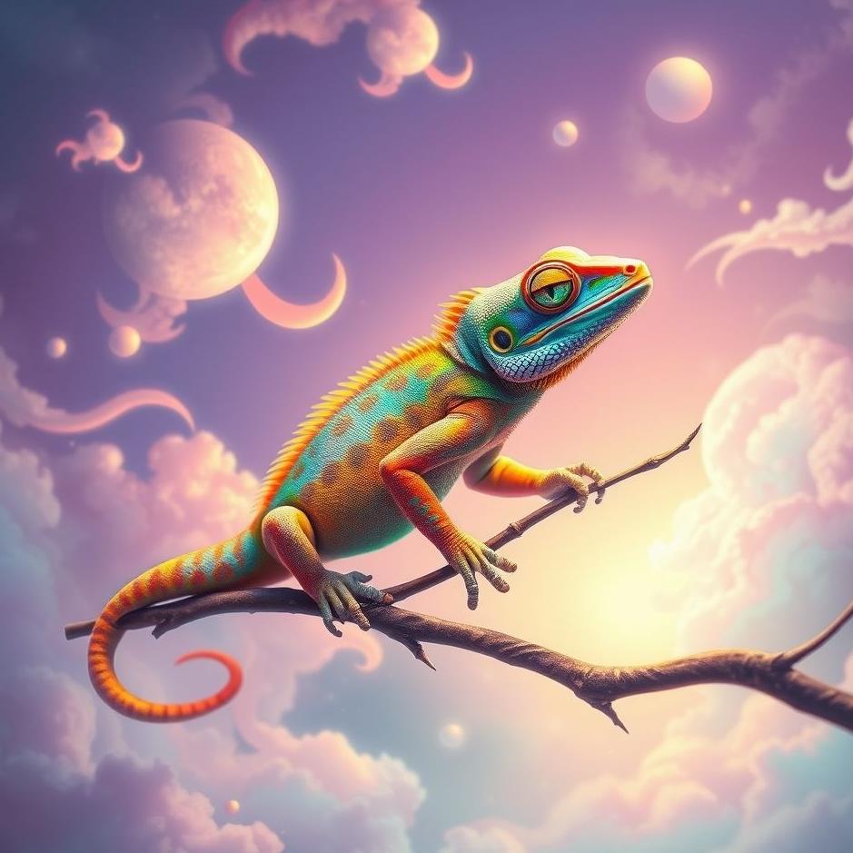 Dream : Colorful lizard in a dream