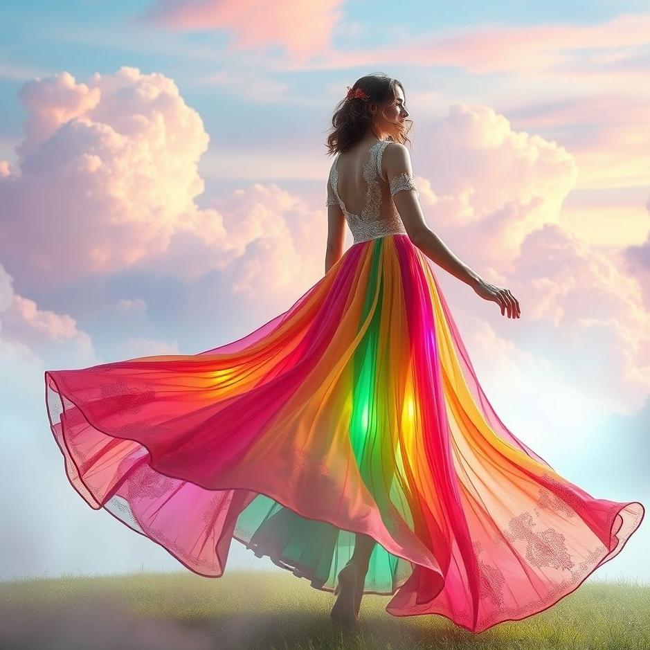Dream : Colorful long skirt in a dream