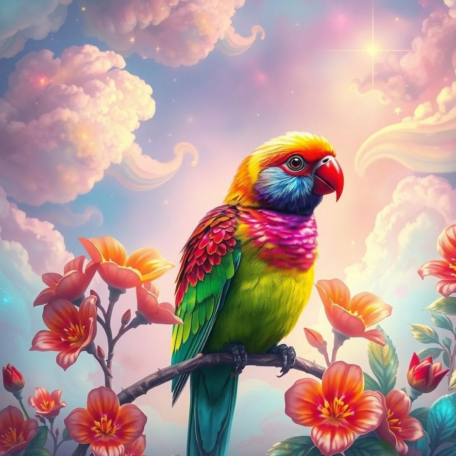 Dream : Colorful lovebird in a dream