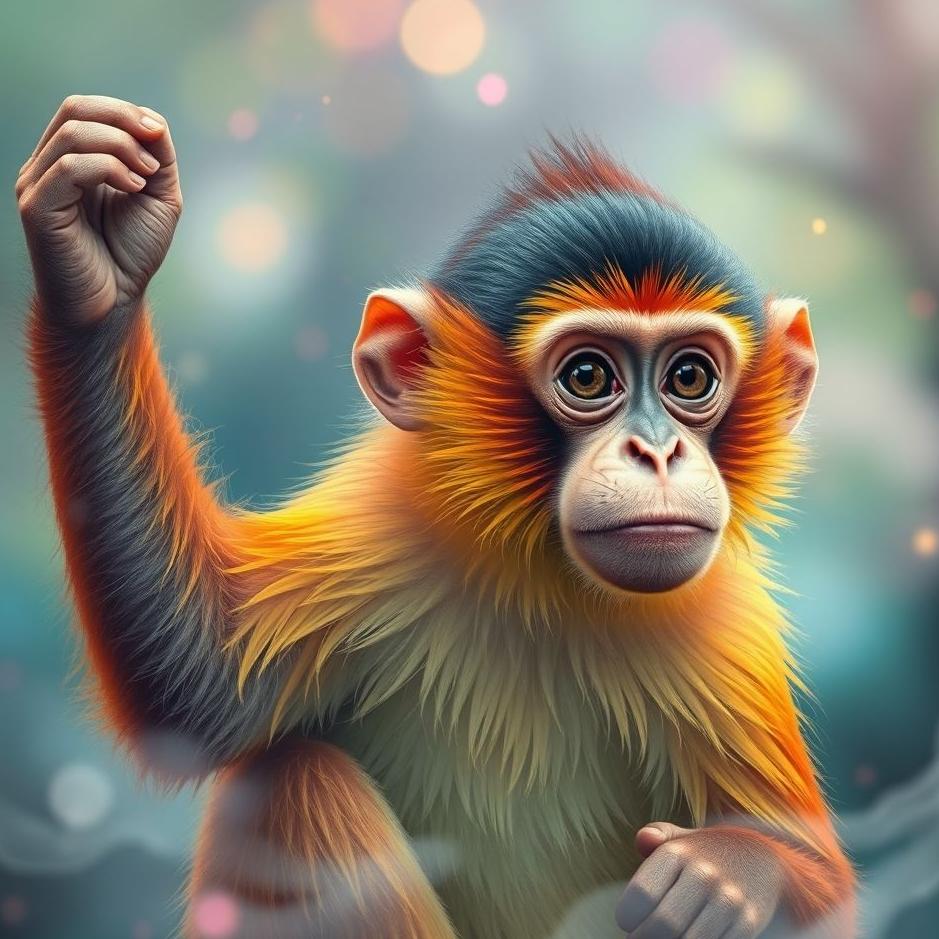 Dream : Colorful monkey in a dream