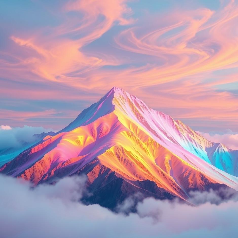Dream : Colorful mountain in a dream