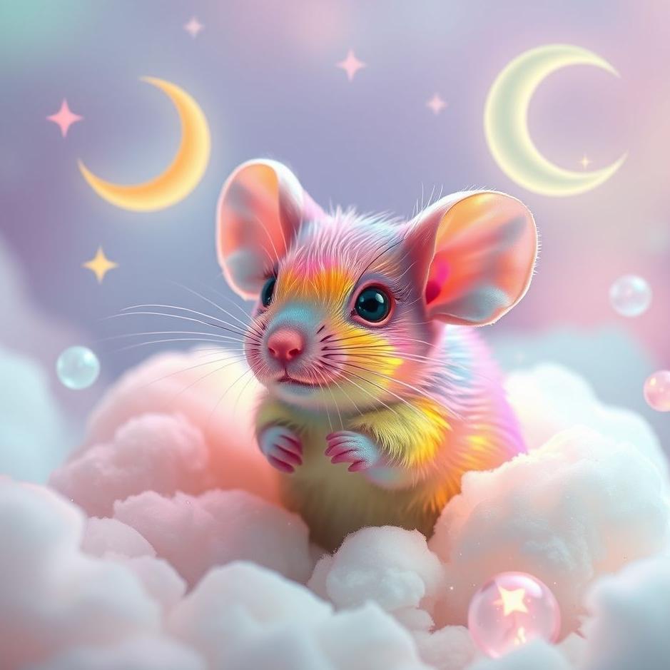 Dream : Colorful mouse in a dream