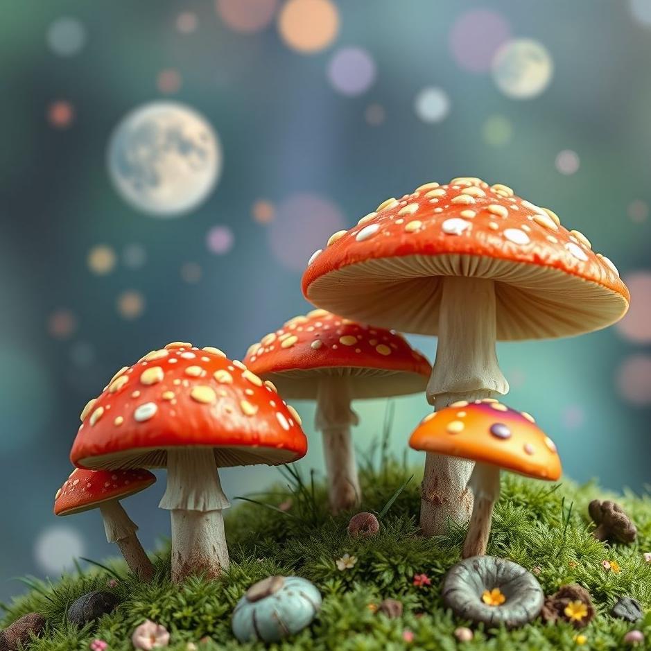 Dream : Colorful mushrooms in a dream