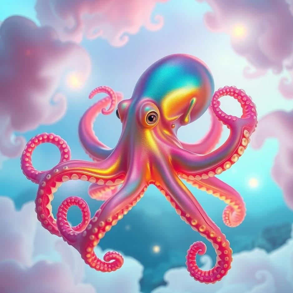Dream : Colorful octopus in a dream