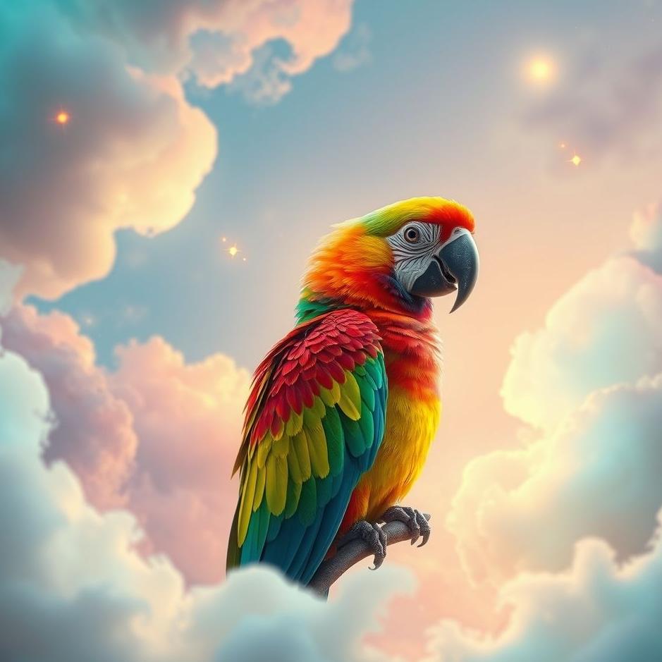 Dream : Colorful parrot in a dream