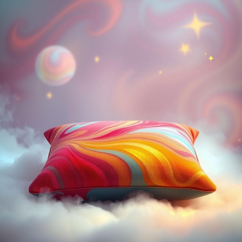 Dream : Colorful pillow in a dream