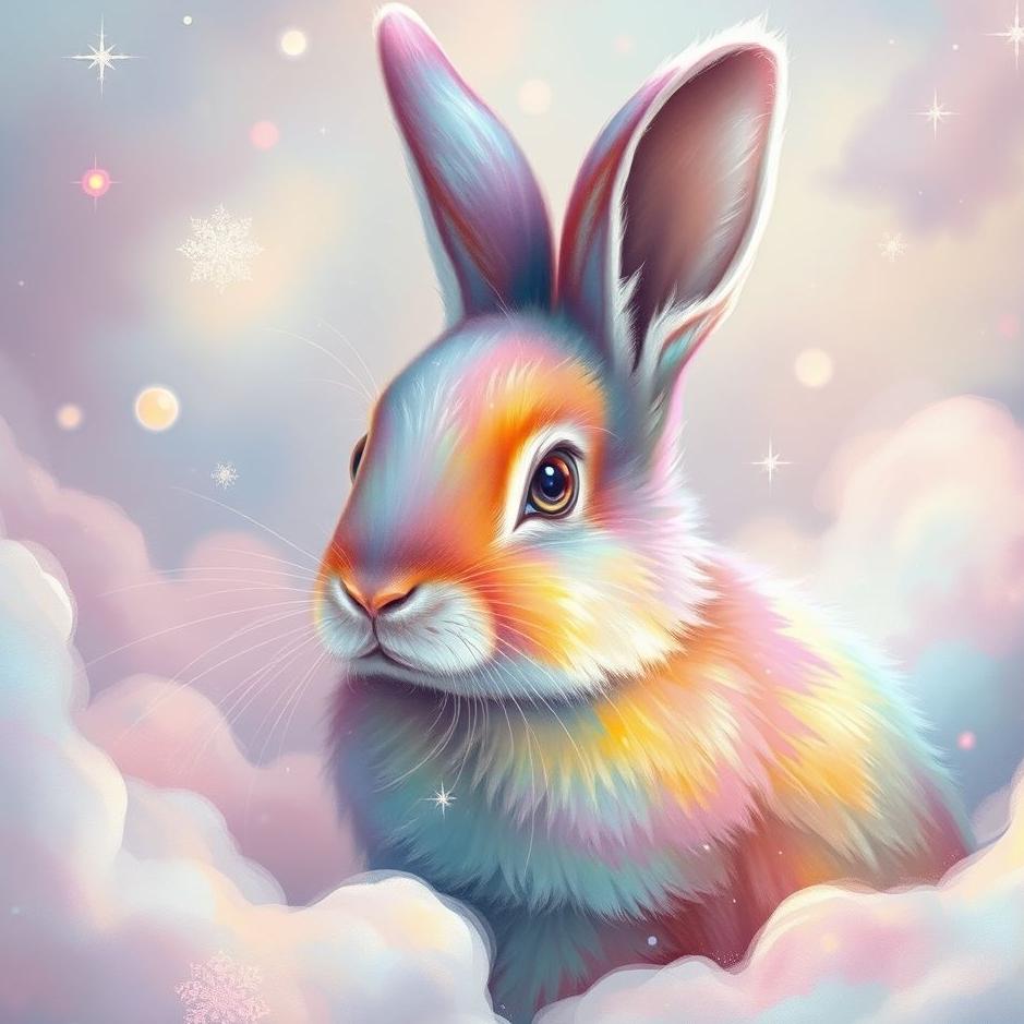 Dream : Colorful rabbit in a dream