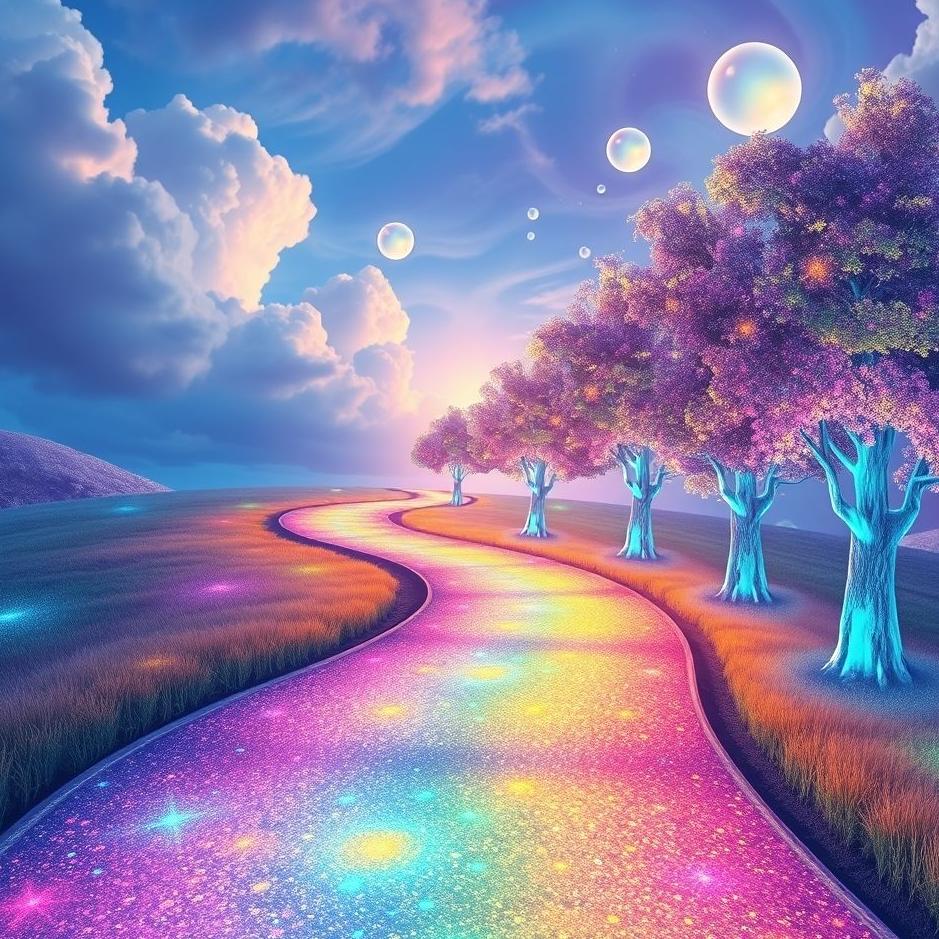 Dream : Colorful road in a dream