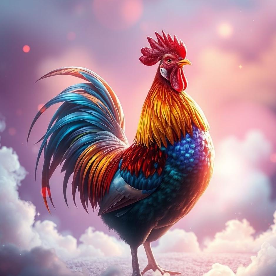 Dream : Colorful rooster in a dream