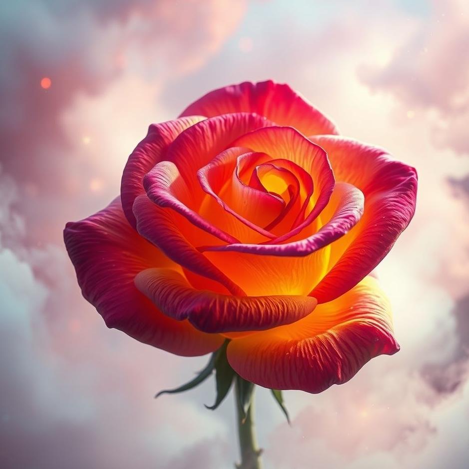 Dream : Colorful rose in a dream