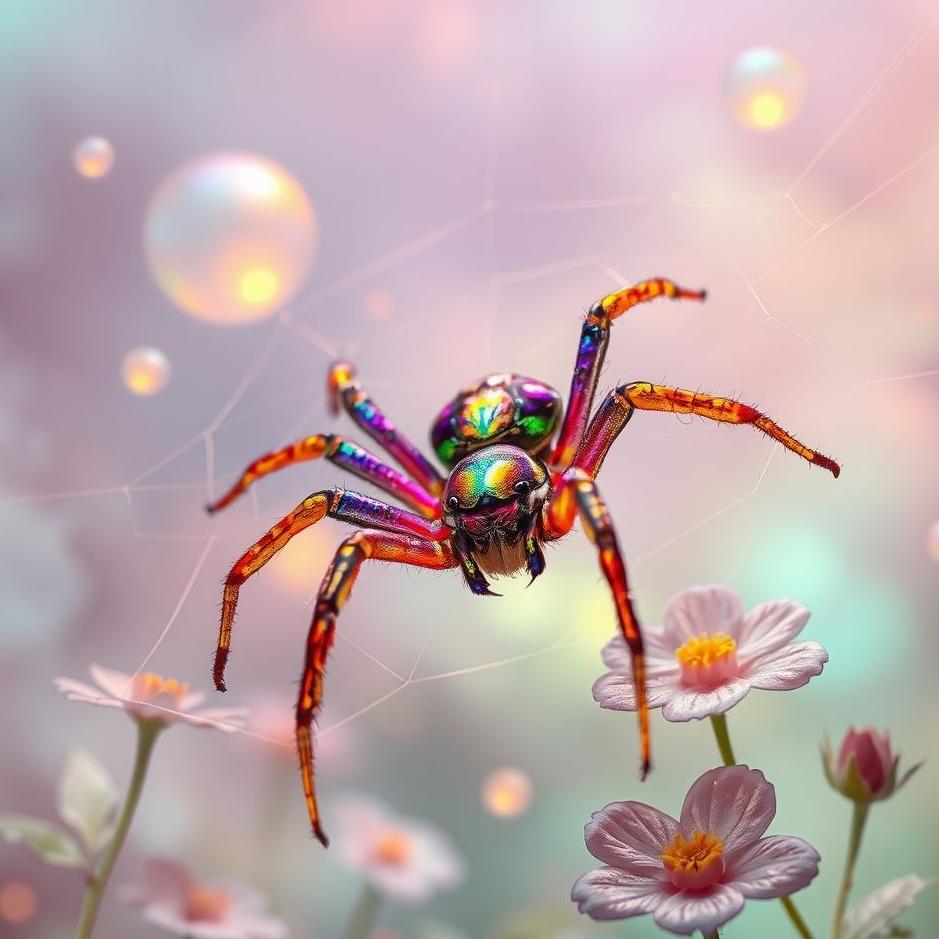 Dream : Colorful spider in a dream