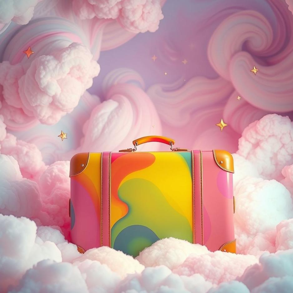 Dream : Colorful suitcase in a dream