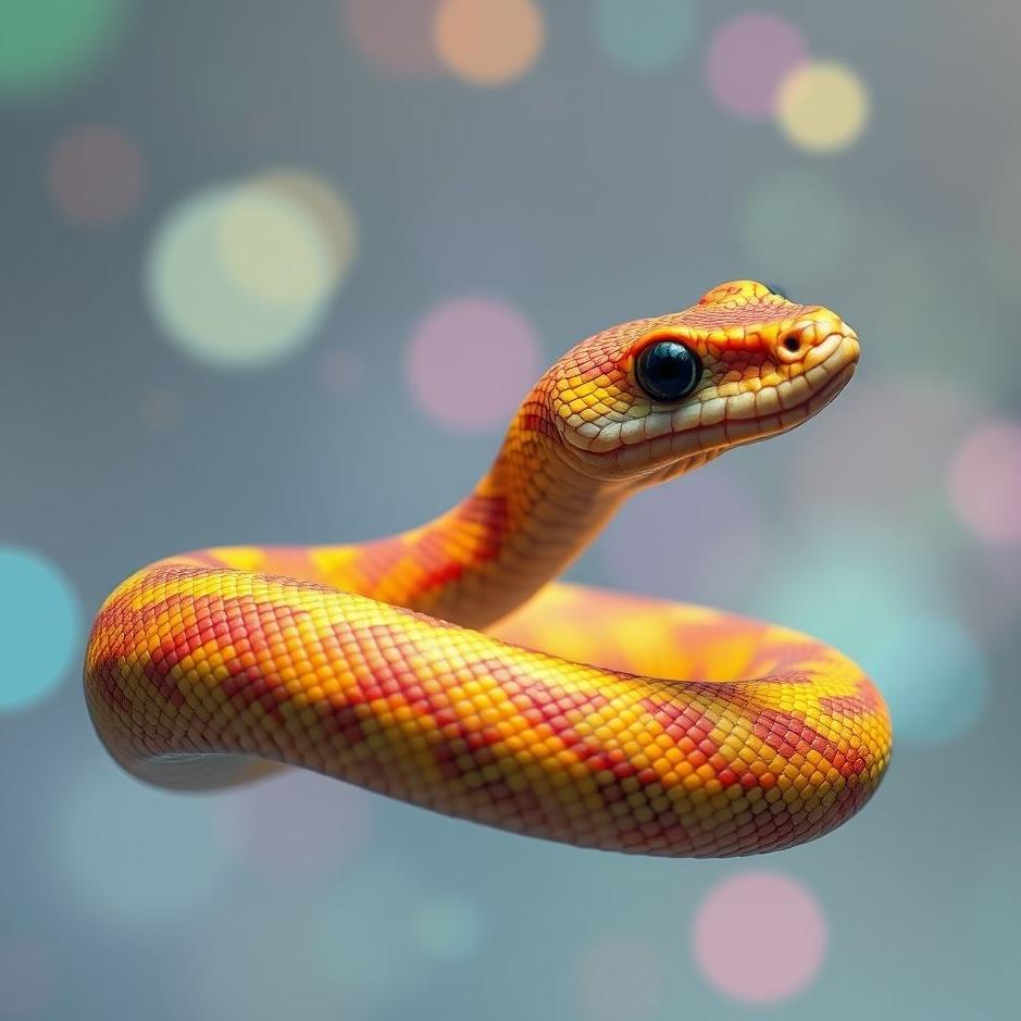 Dream : Colorful thin snake in a dream