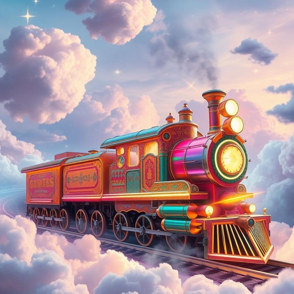 Dream : Colorful train in a dream