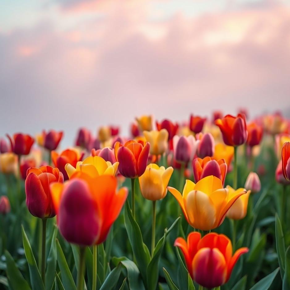 Dream : Colorful tulips in a dream
