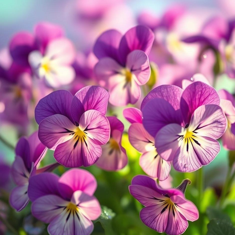 Dream : Colorful violets in a dream