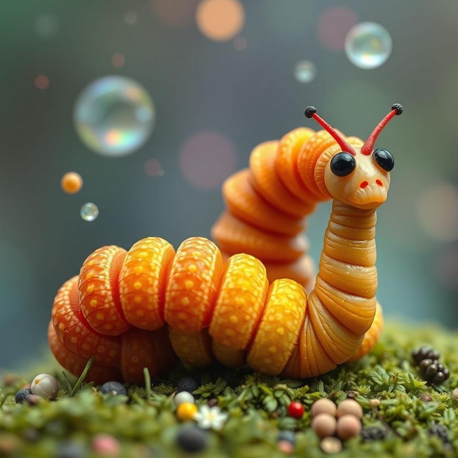 Dream : Colorful worms in a dream