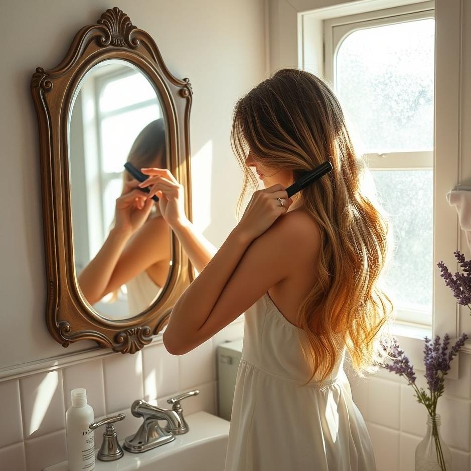 Dream : Combing hair in the bathroom