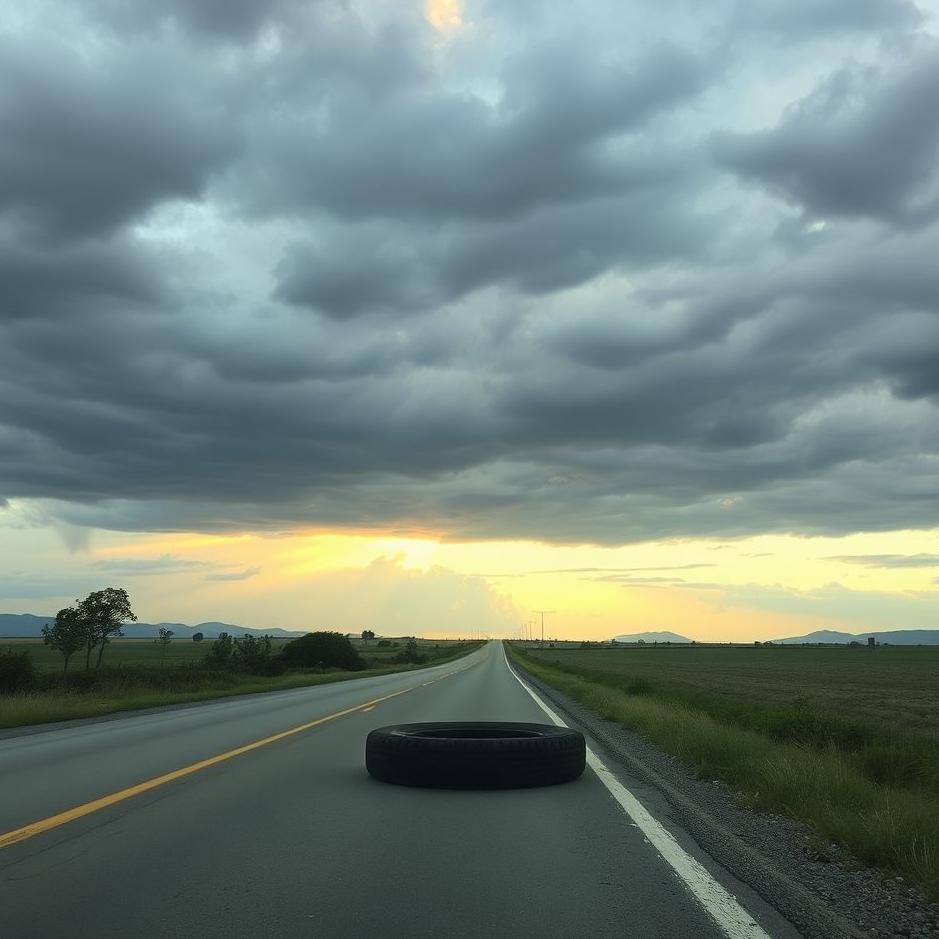 Dream : Continuing on the road with a flat tire in a dream