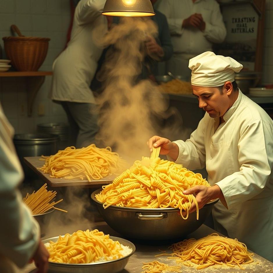 Dream : Cooking and distributing pasta in a dream