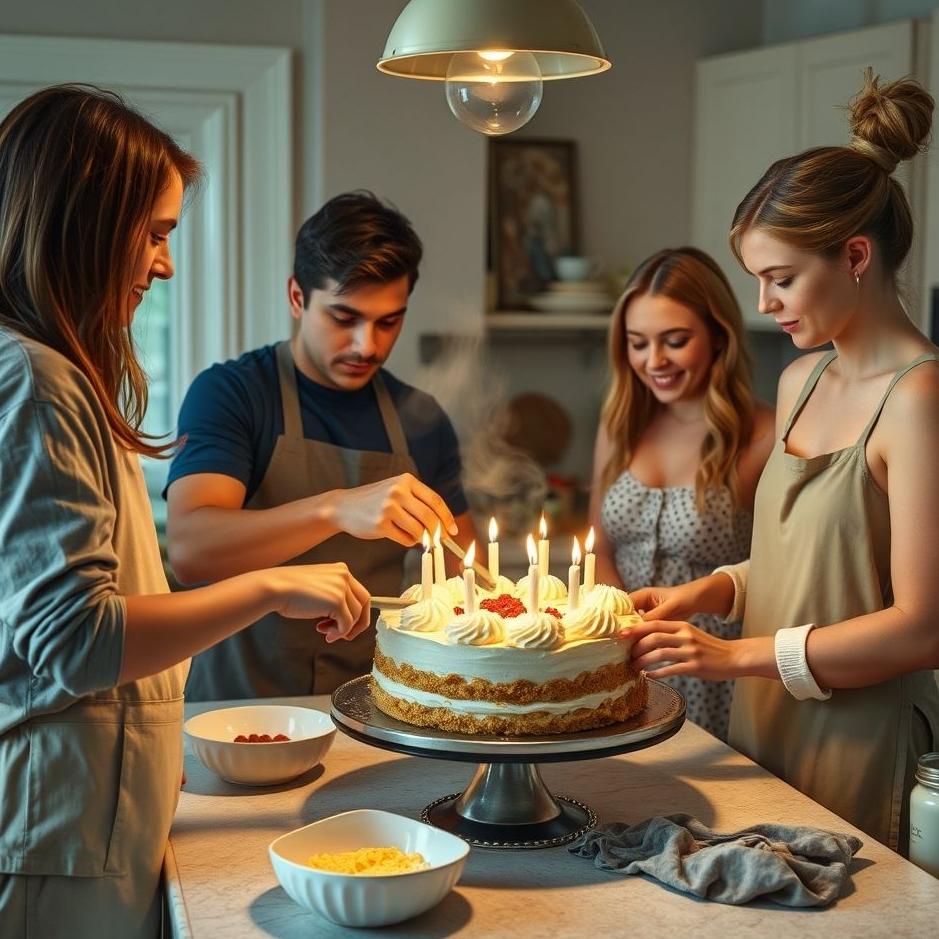 Dream : Cooking cake with friends in the dream