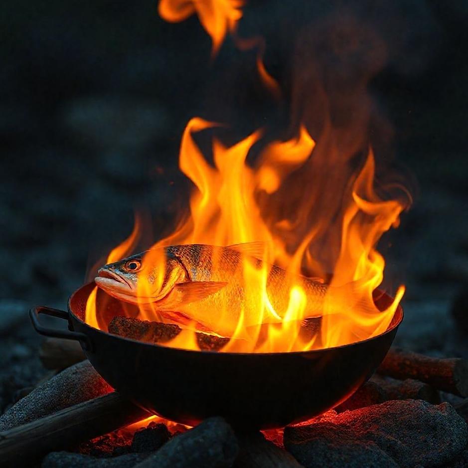 Dream : Cooking fish in fire in the dream