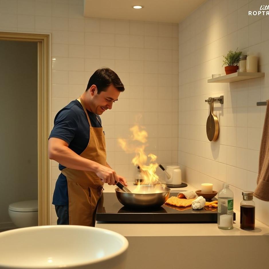 Dream : Cooking in a Bathroom