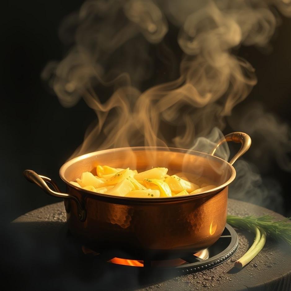 Dream : Cooking in a copper pot in a dream